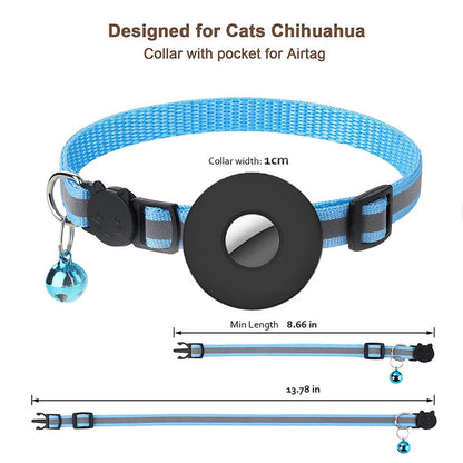 Airtag Pet Collar - Reflective, Adjustable, Bell for Pets