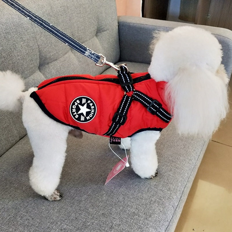 Waterproof Dog Clothes | Winter Coat with Harness for Dogs