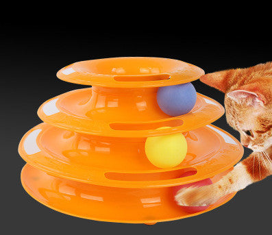 Interactive Cat Turntable Toy - 4-Layer Ball Tower Tracks