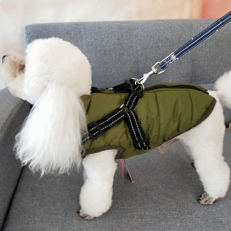 Waterproof Dog Clothes | Winter Coat with Harness for Dogs