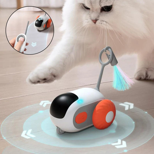 Remote Control Interactive Cat Car Toy - USB Charging.