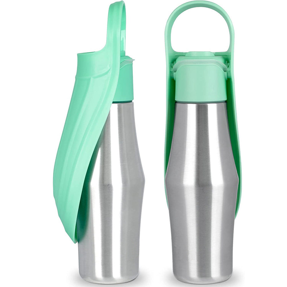 Portable Pet Water Bottle - Silicone Leaf Design for Travel