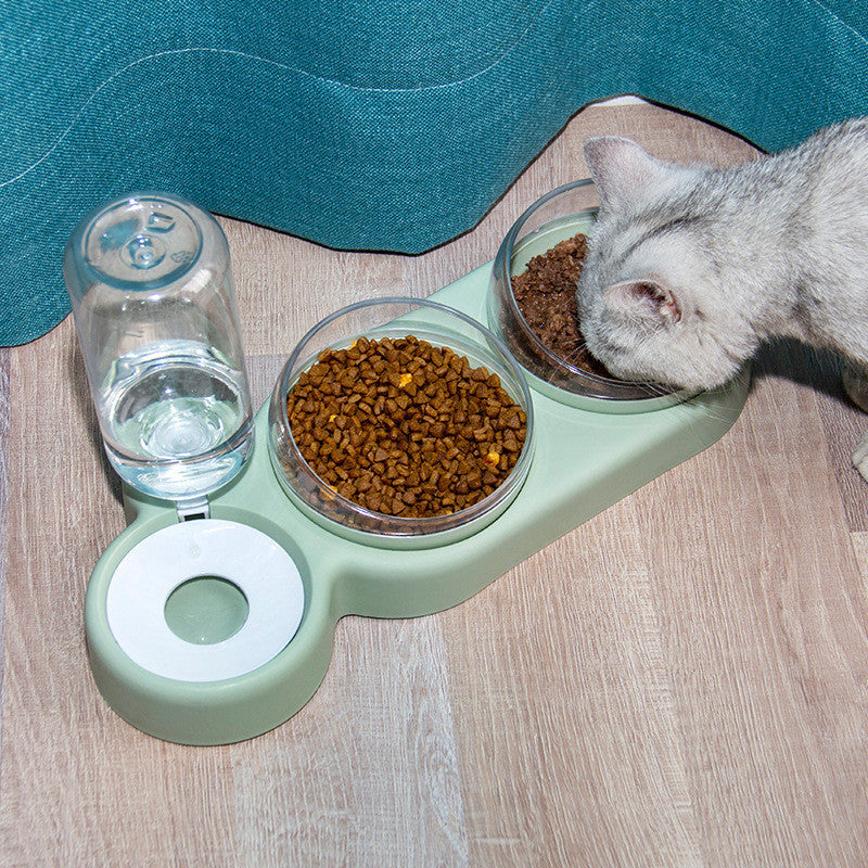 Pet Cat Bowl Automatic Feeder with Water Fountain.