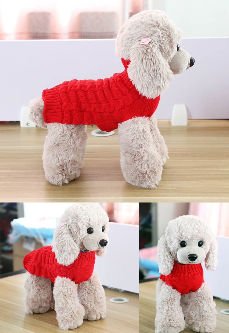 Cashmere Pet Sweater - Twisted Rope Dog Clothes | AlexThePet