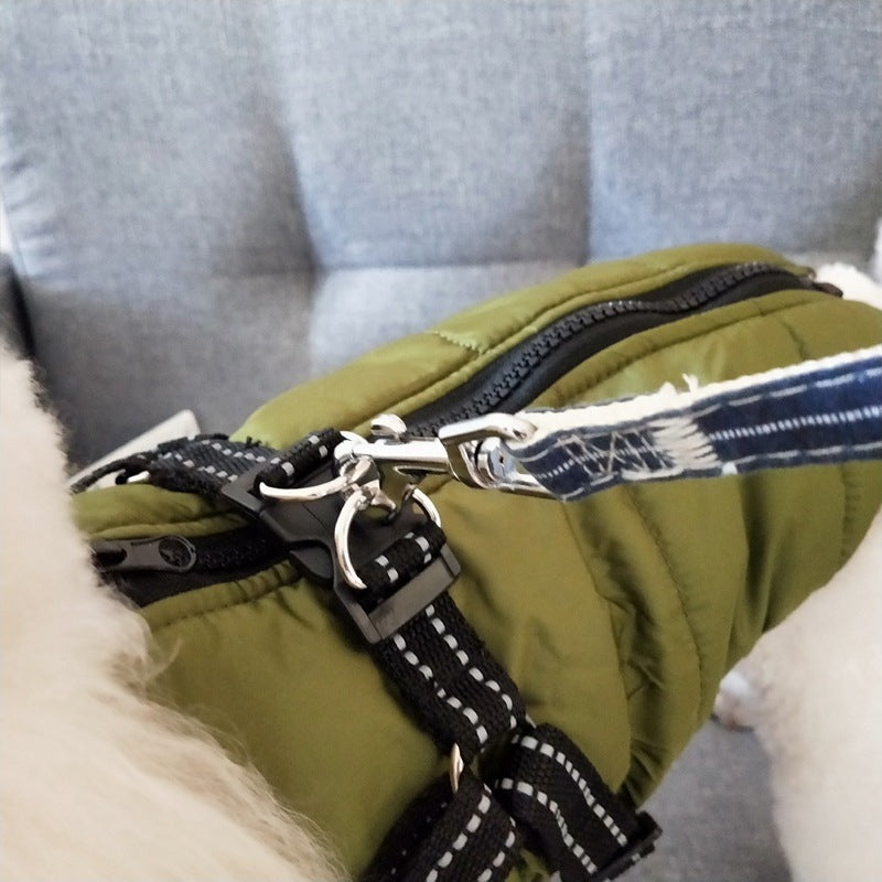 Waterproof Dog Clothes | Winter Coat with Harness for Dogs