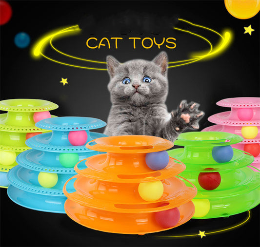 Interactive Cat Turntable Toy - 4-Layer Ball Tower Tracks