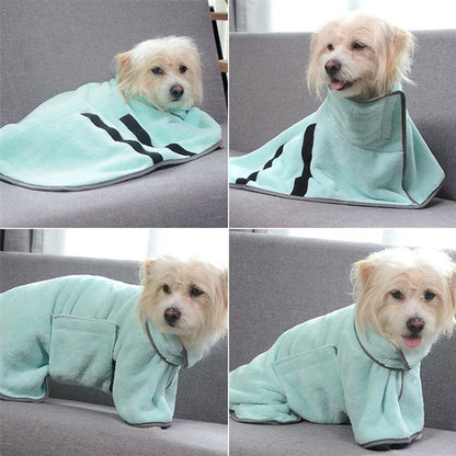 Quick Drying Pet Towel - Absorbent Bathrobe for Dogs & Cats