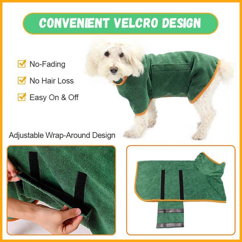 Absorbent Pet Bathrobe | Microfiber Waist Wrap | AlexThePet