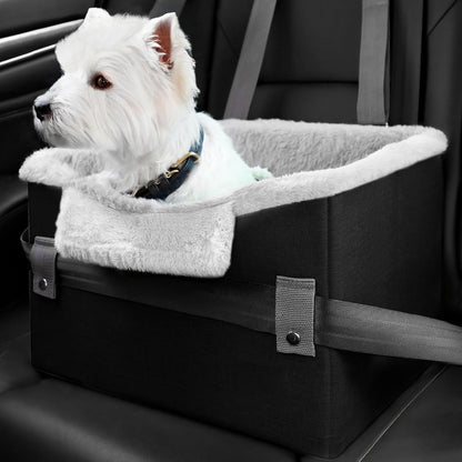 Small Dog Car Seat - Portable Booster with Safety Leash