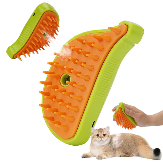 3-in-1 Pet Steam Brush - Grooming & Hair Removal Tool