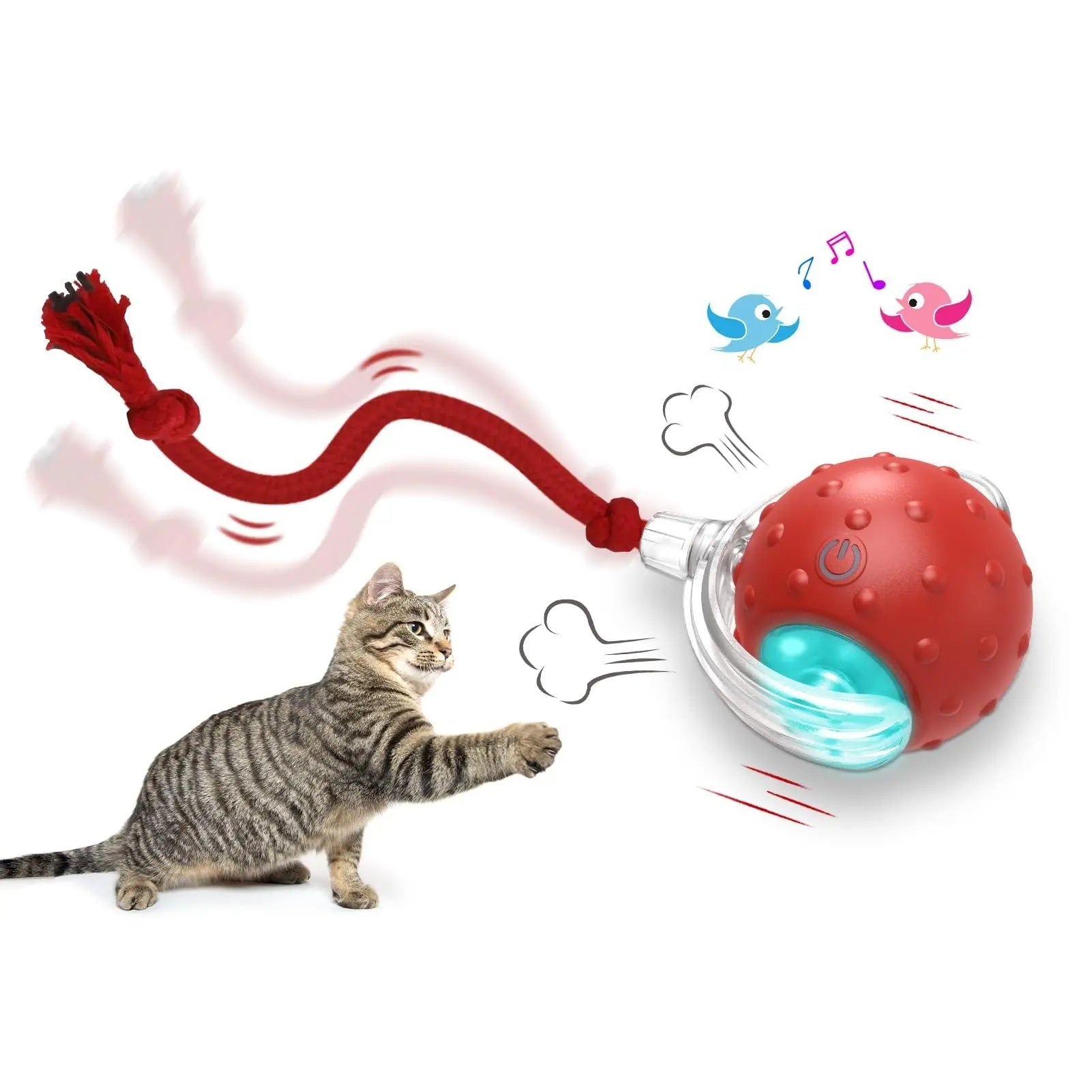 Interactive Cat Toy Ball - Motion-Activated Bird Chirping